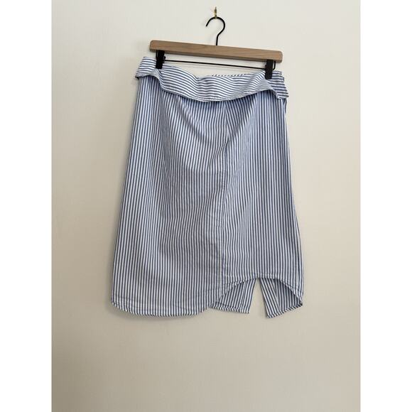 ZARA WOMAN SUMMER ASYMMETRICAL BLUE WHITE STRIPED 3067/406 2024 MIDI SKIRT Sz M - Picture 7 of 12